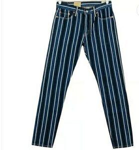 Levi's Men's 512 Slim Taperd Fit Multi Blue &  White Striped Jeans- 34×30